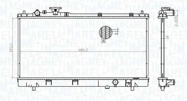 MAGNETI MARELLI 350213175400 Радиатор, охлаждение двигателя