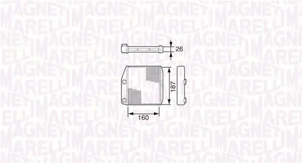 MAGNETI MARELLI 350218227000 Радиатор печки Gr Punto, Opel