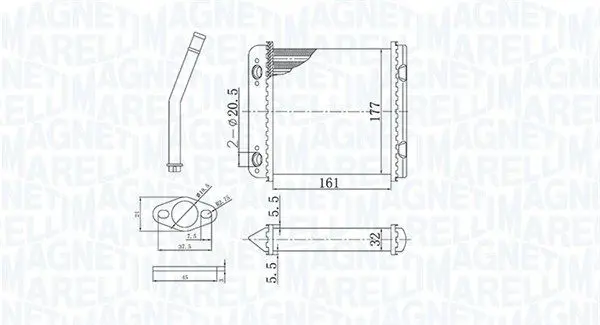 350218408000 BR408 Радиатор печки Opel