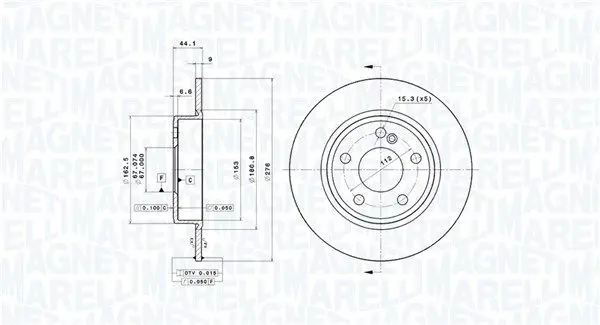 MAGNETI MARELLI 360406112201 Тормозной диск