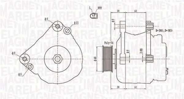 MAGNETI MARELLI 063731587010 Генератор