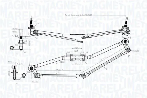 MAGNETI MARELLI 085570170010 Система тяг и рычагов привода