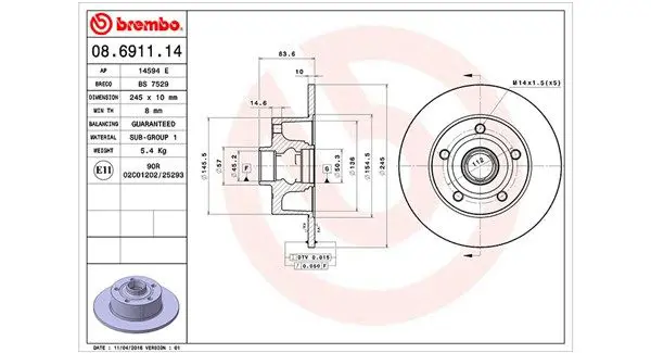 MAGNETI MARELLI 360406012700 Тормозной диск