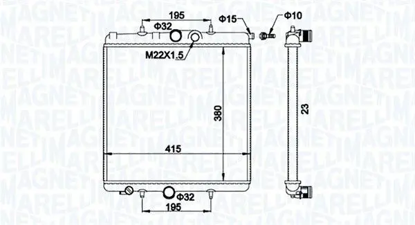 MAGNETI MARELLI 350213194100 Радиатор psa 206 1.41.6v