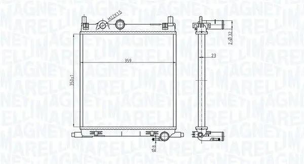 MAGNETI MARELLI 350213167500 Радиатор, охлаждение двигателя