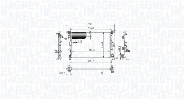 MAGNETI MARELLI 350213217900 Радиатор, охлаждение двигателя