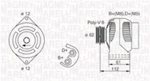 MAGNETI MARELLI 063731884010 Генератор