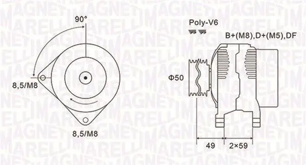 MAGNETI MARELLI 063731147010 Генератор