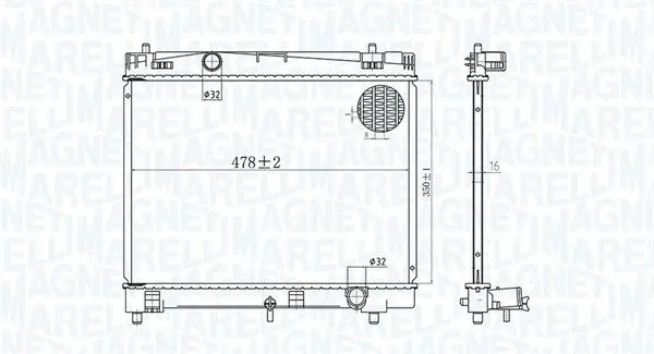 MAGNETI MARELLI 350213167600 Радиатор, охлаждение двигателя