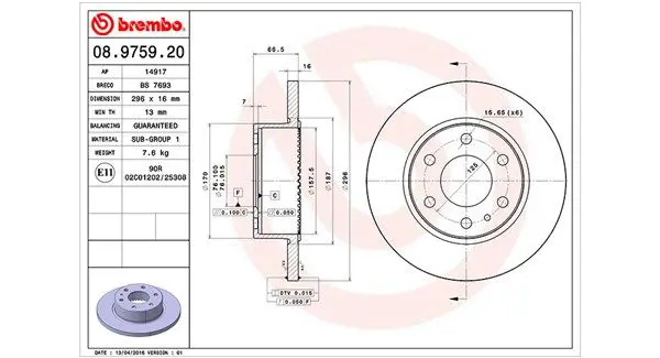 MAGNETI MARELLI 360406073200 Диск тормозной задний IVECO