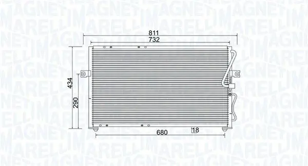MAGNETI MARELLI 350203985000 Конденсатор, кондиционер