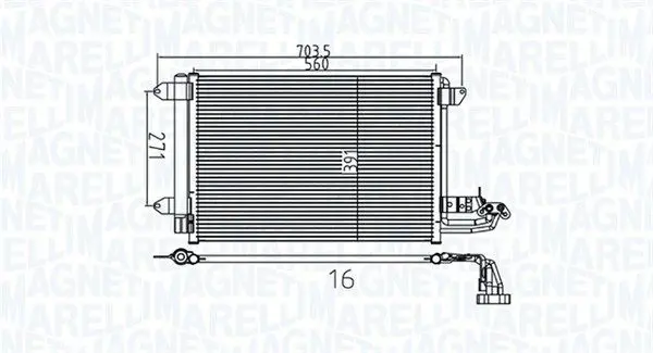 MAGNETI MARELLI 350203737000 Радиатор кондиционера