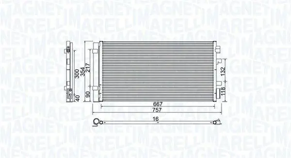MAGNETI MARELLI 350203762000 BC762 Радиатор кондиционера