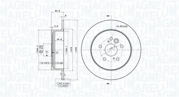 MAGNETI MARELLI 360406111800 Тормозной диск