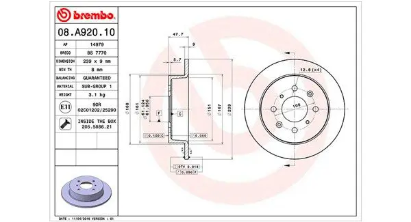 MAGNETI MARELLI 360406079400 Тормозной диск