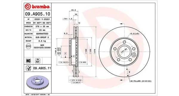 MAGNETI MARELLI 360406107100 Тормозной диск