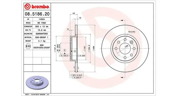 MAGNETI MARELLI 360406051000 Тормозной диск