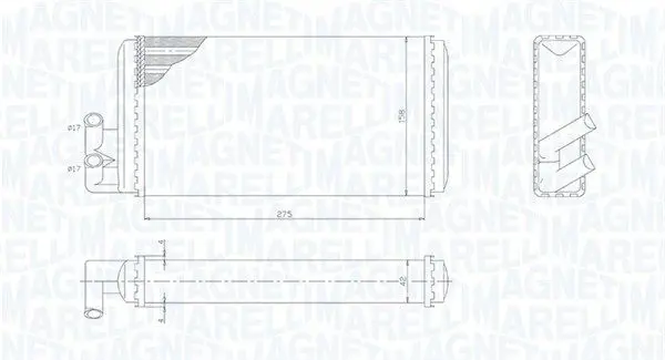 MAGNETI MARELLI 350218403000 Радиатор отопителя