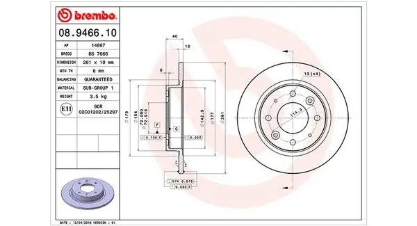 MAGNETI MARELLI 360406095200 Тормозной диск