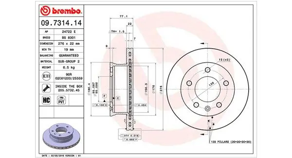 MAGNETI MARELLI 360406032400 Тормозной диск