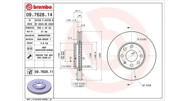 MAGNETI MARELLI 360406038700 Тормозной диск