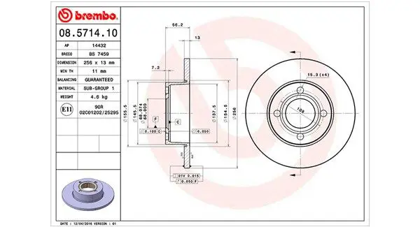 MAGNETI MARELLI 360406012400 Тормозной диск