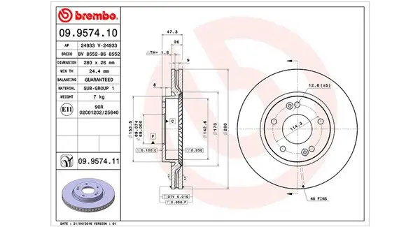 MAGNETI MARELLI 360406027100 Тормозной диск