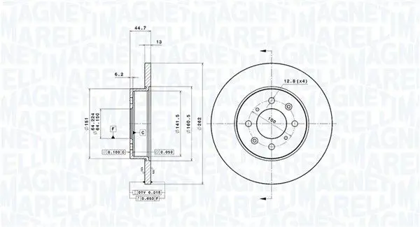 MAGNETI MARELLI 360406014500 Тормозной диск