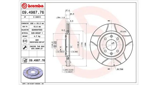 MAGNETI MARELLI 360406017805 Тормозной диск