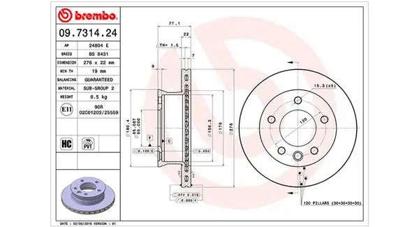 MAGNETI MARELLI 360406032500 Тормозной диск