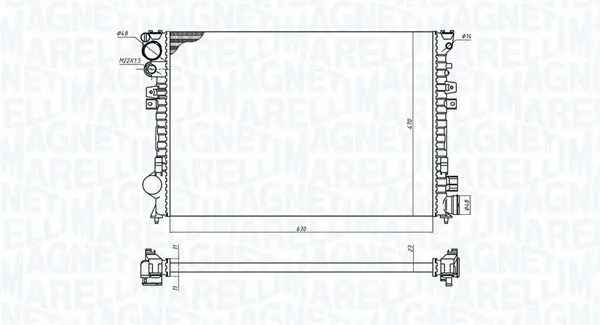 MAGNETI MARELLI 350213102700 Радиатор, охлаждение двигателя