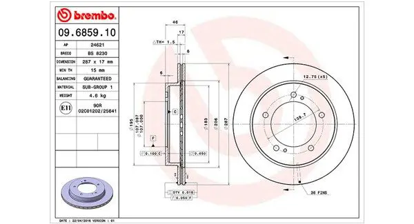 MAGNETI MARELLI 360406046100 Тормозной диск