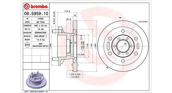 MAGNETI MARELLI 360406022800 Тормозной диск