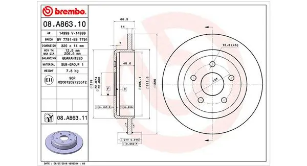 MAGNETI MARELLI 360406104700 Тормозной диск