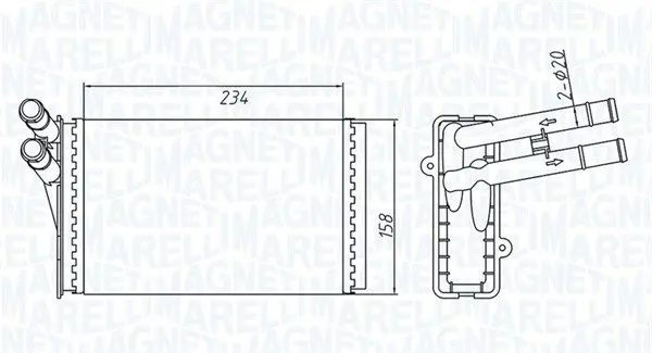 MAGNETI MARELLI 350218409000 Радиатор отопителя