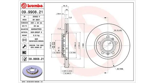 MAGNETI MARELLI 360406059301 Тормозной диск