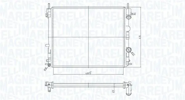MAGNETI MARELLI 350213182200 Радиатор, охлаждение двигателя