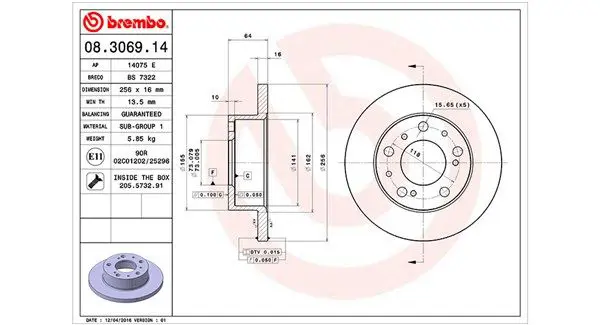 MAGNETI MARELLI 360406020900 Тормозной диск
