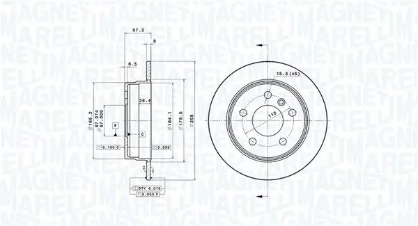 MAGNETI MARELLI 360406007801 Тормозной диск