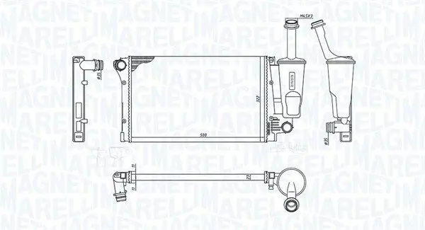 MAGNETI MARELLI 350213381000 Радиатор Nuova Panda -AC