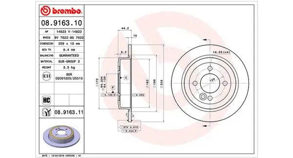 MAGNETI MARELLI 360406002800 Тормозной диск