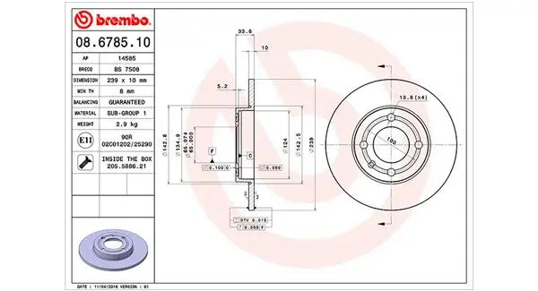 MAGNETI MARELLI 360406048800 Тормозной диск