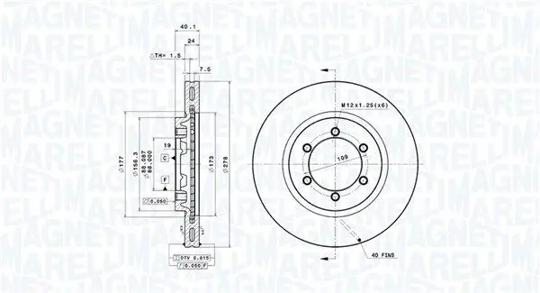 MAGNETI MARELLI 360406071301 Тормозной диск