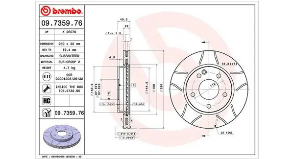 MAGNETI MARELLI 360406032705 Тормозной диск