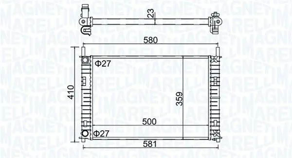 MAGNETI MARELLI 350213152700 Радиатор, охлаждение двигателя