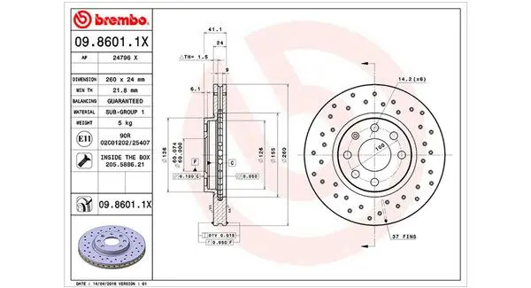MAGNETI MARELLI 360406039502 Тормозной диск