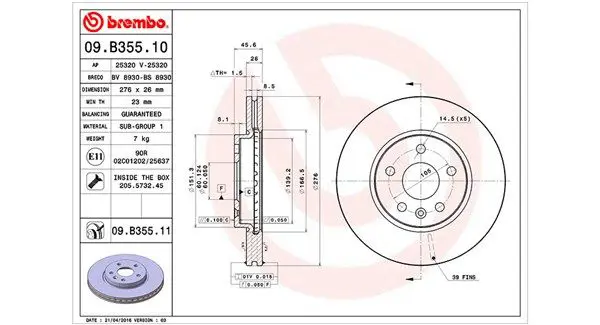 MAGNETI MARELLI 360406108000 Диск тормозной