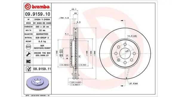 MAGNETI MARELLI 360406008400 Тормозной диск