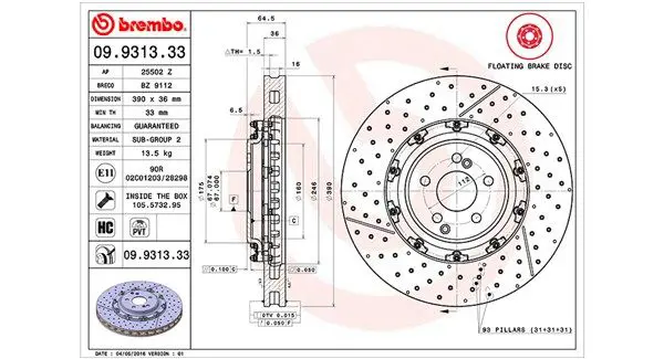 MAGNETI MARELLI 360406128603 Тормозной диск