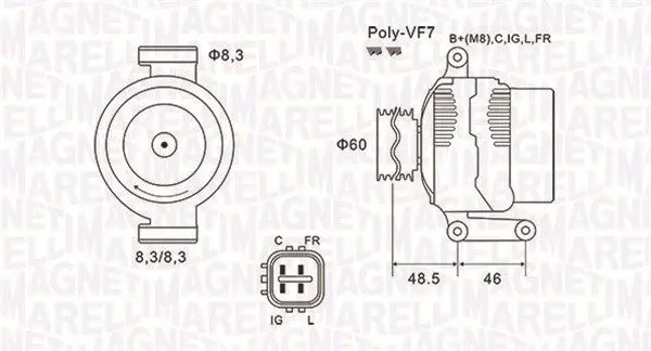 MAGNETI MARELLI 063731726010 Генератор